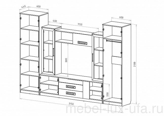 Стенка милена кб мебель