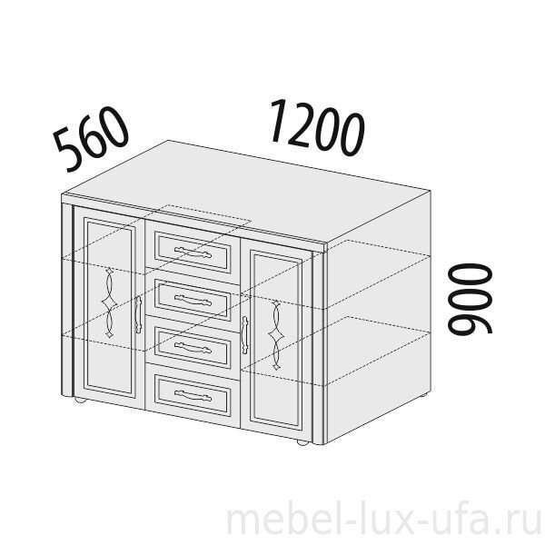 Комод с колоннами Венеция 32.34